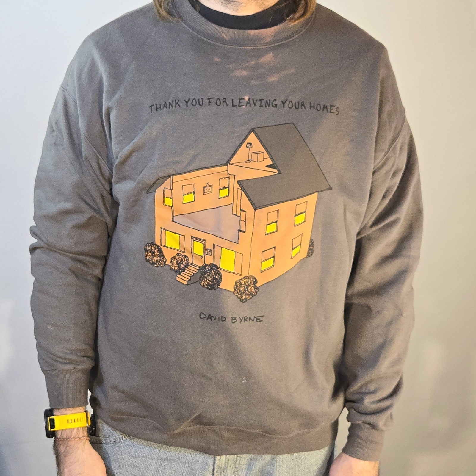 David Byrne American Utopia Mens L Sweatshirt Gray House Band Tee Tour Crewneck